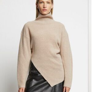 PROENZA SCHOULER Rib Asymmetrical Merino Wool Sweater - small